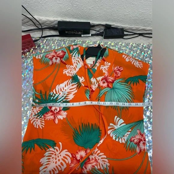 Waltah Clarke (?) “Kamaile” Vintage Hawaiian Shops Maxi Dress Orange 70s SMALL - Picture 6 of 15